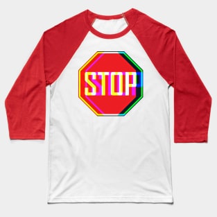 Psychedelic Stop Sign Baseball T-Shirt